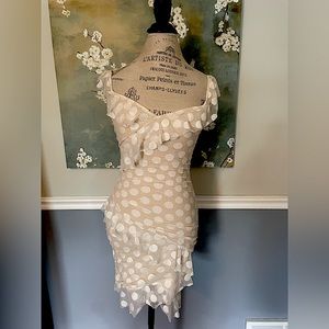 White polka dot Leche dress, size Small